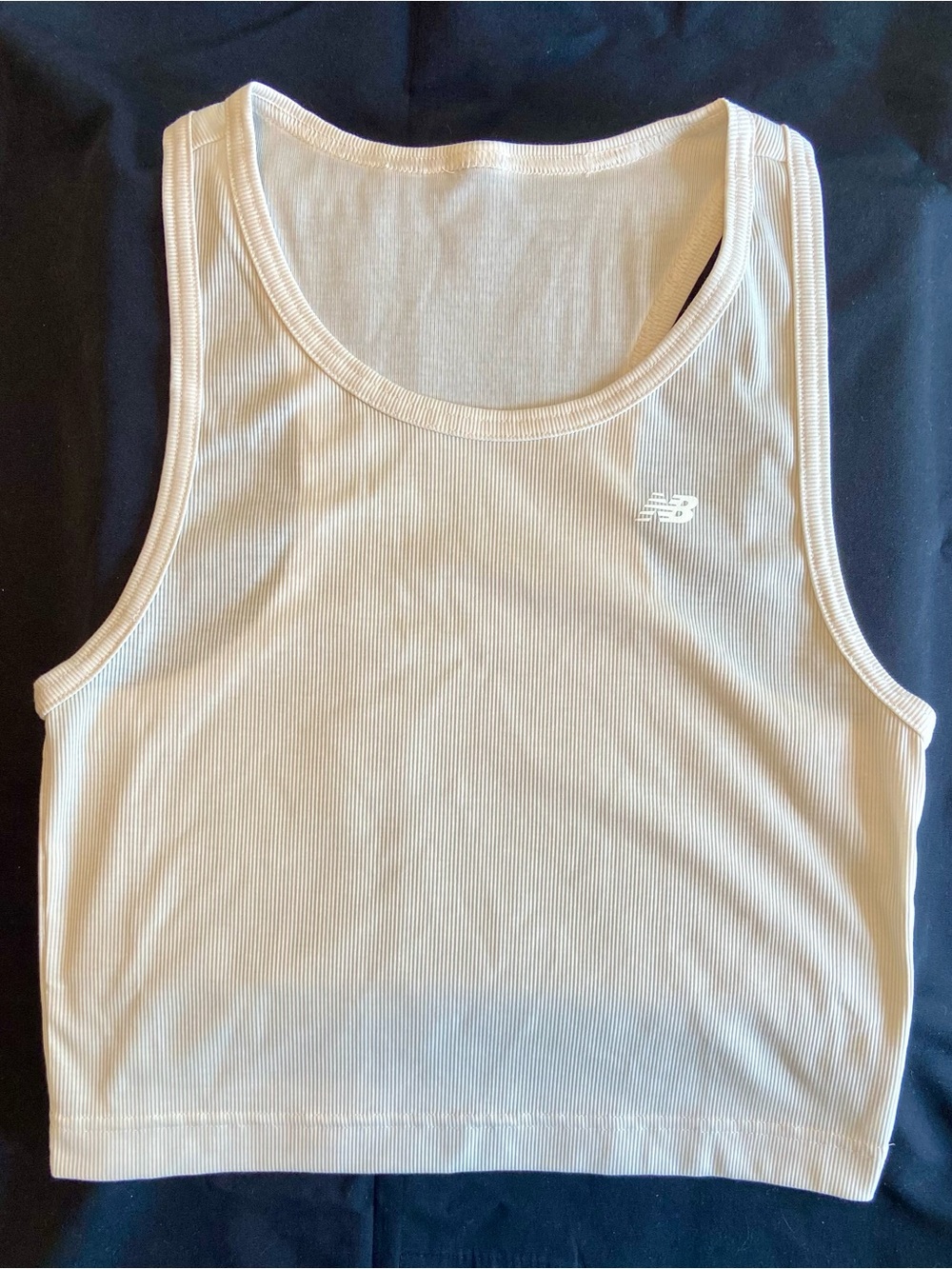 New Balance Micro-Rib Cropped Ivory Tank Top